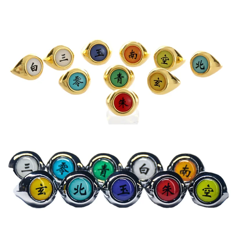 Anime Cosplay Ring Set Akatsuki Itachi Ring for Women Men Metal Finger Jewelry Accessories ring set jewelry accessories