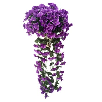 

Artificial Flower Simulation Violet Hanging Flower Vine Wall Hanging Orchid Living Room Balcony Home Decor Purple