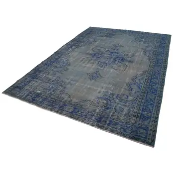 

225x310 Cm Blue Handmade Overdyed Rug-7x10 Ft