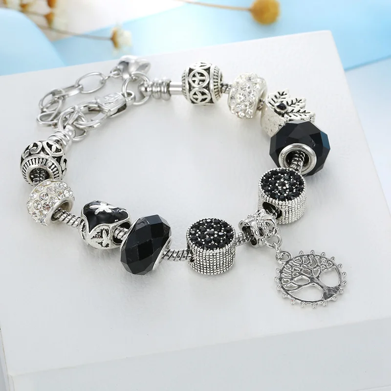 ATTRACTTO зелёное Дерево жизни браслеты и для женщин ювелирные изделия Серебряное