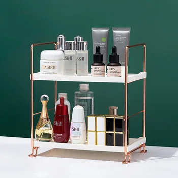 

Iron Storage Shelf Kitchen Rack Stand Holder Organizer Desktop Bookshelf sundries Storage Rack Bathroom Corner Shelves makeup St