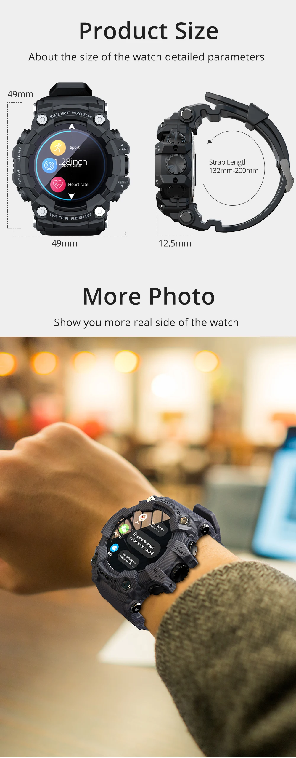 Fitness Tracker Bluetooth Smart Watch Heart Rate Monitor multi-sports mode ip68 Waterproof outdoor use phone Watch for Android
