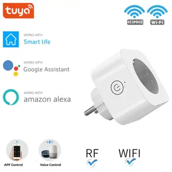 

Tuya Smart Life Wireless Electric Socket Wall Outlet WiFi RF 433Mhz EU 220V Plug Switch Light For APP Google Home Alexa
