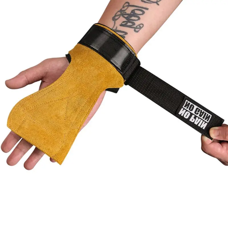 Перчатки для тяжелой атлетики из искусственной кожи сверхмощный ремешок с обмотка для поддержки запястья