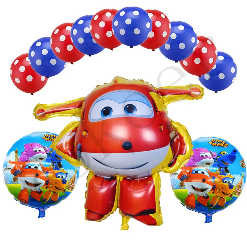 

13Pcs 3D Super Wings Balloon Jett balloons 18 inch Super Wings toys Birthday Party Decorations kids toys Jett globos supplies