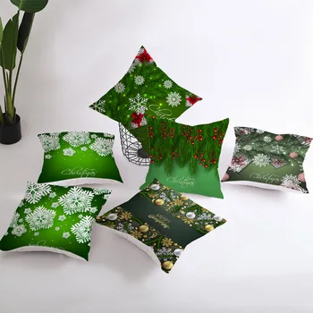 

Christmas Tree Garland Pillow Cases Green Style Cushion Cover Festival Supplies Household Use Home Decor Sofa Decoration 45*45cm