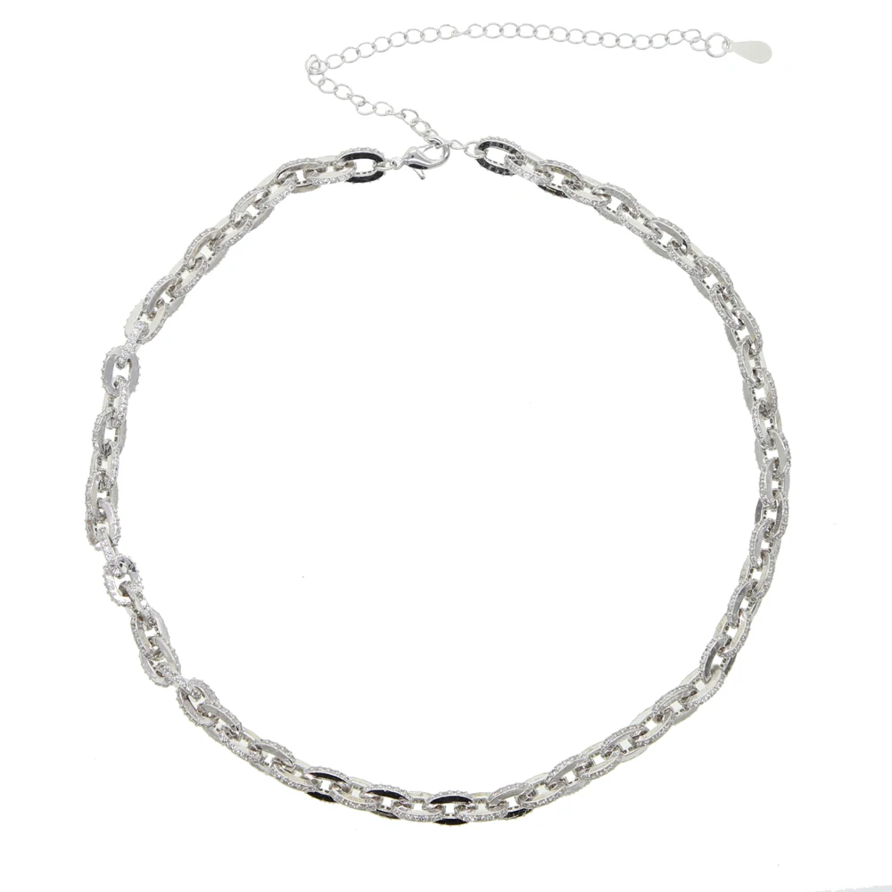 Многослойное 32+ 10 см хип-хоп ожерелье звено цепи iced out bling micro pave cz для женщин Современный кабель цепи ожерелье - Окраска металла: Платиновое покрытие