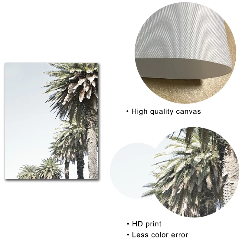 Палм плакаты с деревом и принты большой стены искусства природы Арт холст
