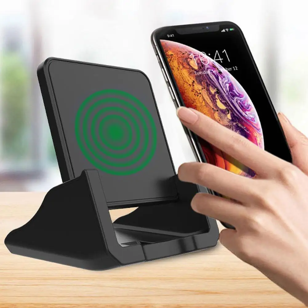 Desktop 10W Wireless Charger Phone Stand Holder Cradle for iPhone