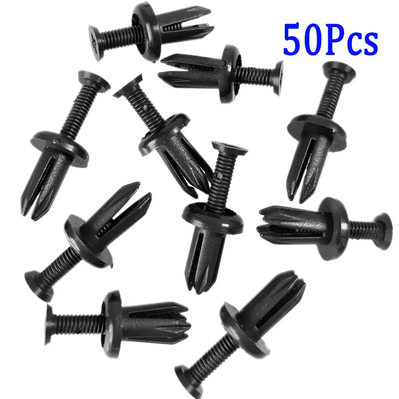 50Pcs 5mm Car Nylon Fastener Clips Auto Ventilated Cover Plat Retainers Rivets Trim Panel Clip Car Accessories