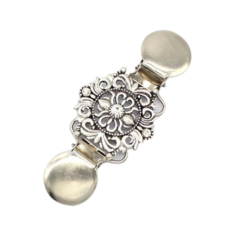 

European And American Clothing Classic Flower Crystal Inlaid Clothing Clips Women Cardigan Sweater Blouse Pin Shawl Brooch Shirt