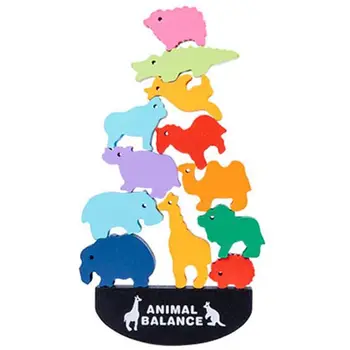

Wooden Stacking Animal Interlock Toys Balancing Blocks Toddler Educational Toys Wholesale