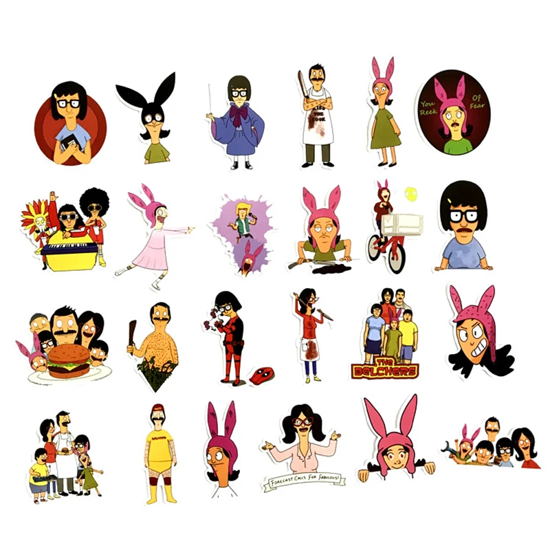34 шт. Bob's Burgers мультфильмы стикер s детская игрушка наклейка для велосипеда мотоцикла телефона ноутбука багажа забавные наклейки Bomb F3