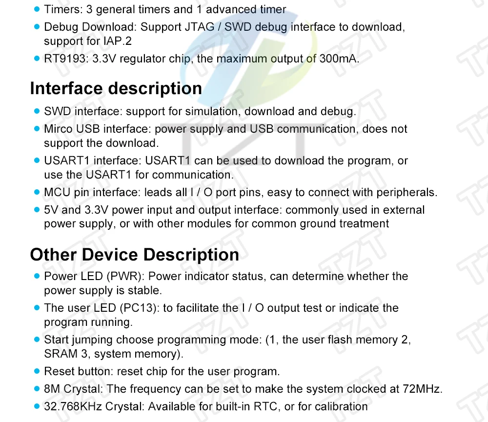 TZT STM32F103C8T6 ARM STM32 минимальная система развития STM модуль для arduino