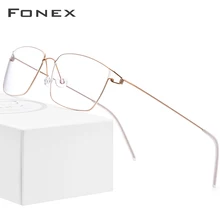 FONEX, титановый сплав, оптические очки, мужские, близорукость, Корейская оправа для очков, новые, женские, по рецепту, без винтов, очки 98624