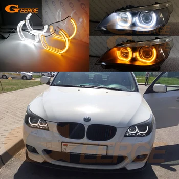 

Excellent DTM M4 Style LED Angel Eyes White Amber switchback DRL turn signal light For BMW E60 E61 Pre LCI 2003-2007