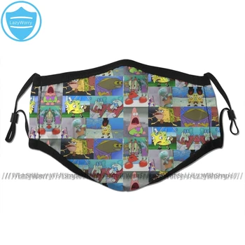 

Spongebob Mouth Face Mask Spongebob Meme Collage Facial Mask Kawai Funny with 2 Filters for Adult