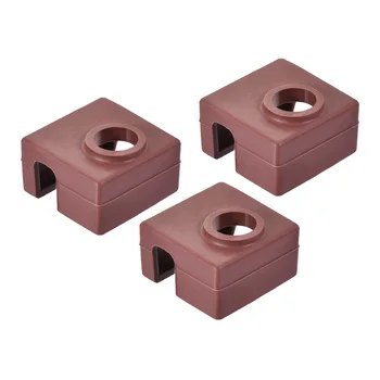 

uxcell 3pcs 3D Printer Heater Block Silicone Cover MK7/MK8/MK9 for Creality CR-10,10S,S4,S5 Anet A8 Brown