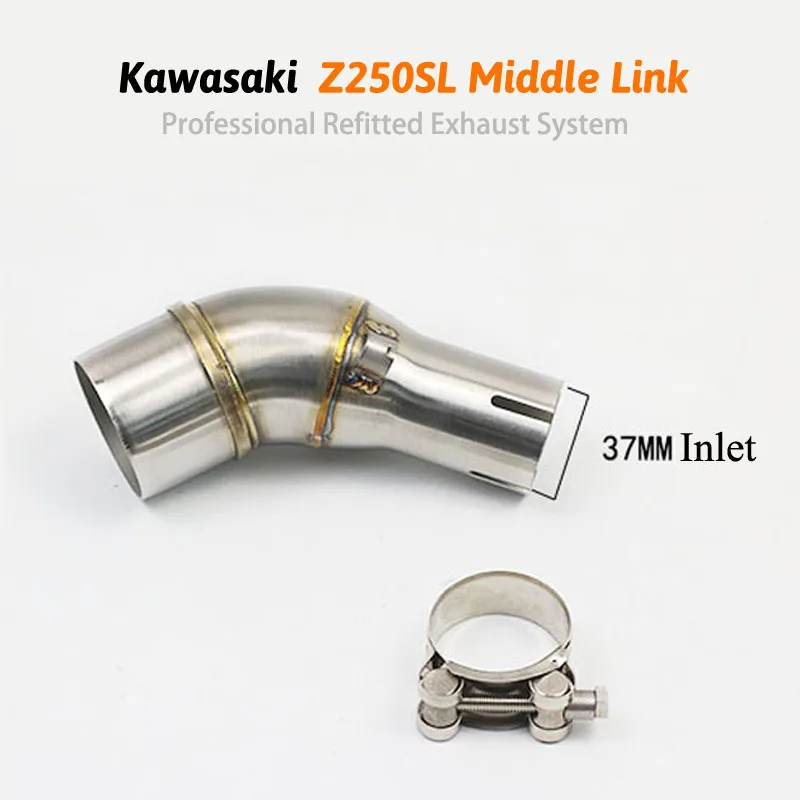 Средняя выхлопная труба мотоцикла для Kawasaki Z250 Z300 ниндзя 250R ниндзя 300 2008- Нью-Джерси 400 Ninja400