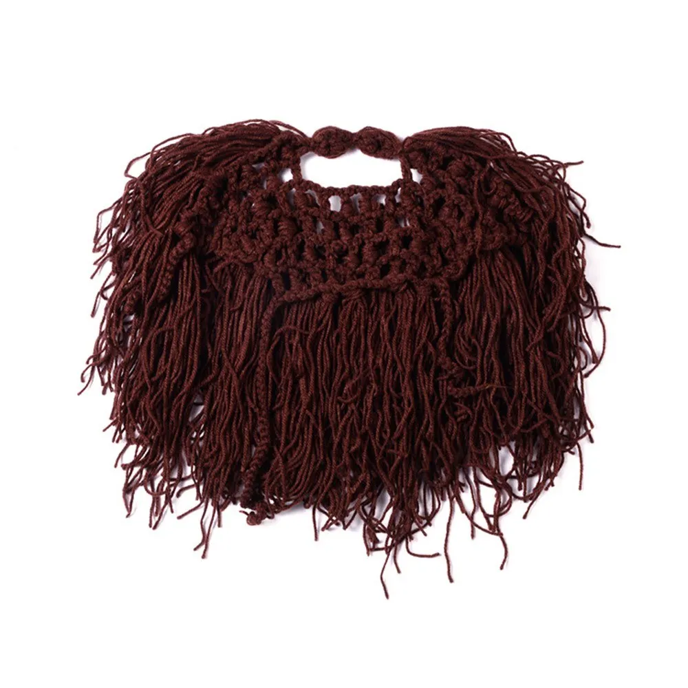 Модные однотонные теплые шапочки Skullies Beanies, мужская вязаная шапка с викингом, длинная борода, кофейная борода, Черная