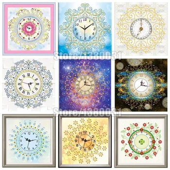 

5D DIY Diamond Painting Special Shape Diamond Embroidered Wall Clock Part Cross Stitch Watch Diamond Rhinestone a171