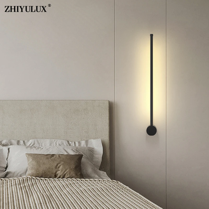 LED Wall Lights Living Study Room Bedroom Bedside Corridor Aisle Parlor Hall Lamps Indoor Lighting Simple Black White New Modern