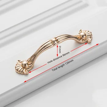 Champagne Gold Door Handles Zinc Alloy Cabinet Handle Drawer Knobs European Wardrobe Pulls Kitchen Handle Furniture Hardware