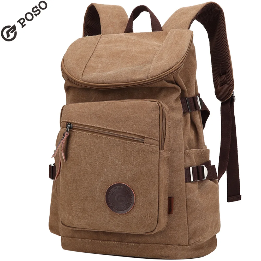 

Canvas Backpack Men's Poso Autumn And Winter Casual Fashion Outdoor Travel Travel Shoulder Cool Backpack