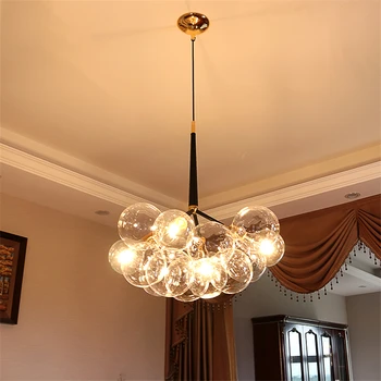 

Nordic Glass Molecular Lamp Pendant Lights Lighting Hanging Lamp Led Kitchen Fixtures Dining Pendant Lamp Hotel Lobby Restaurant