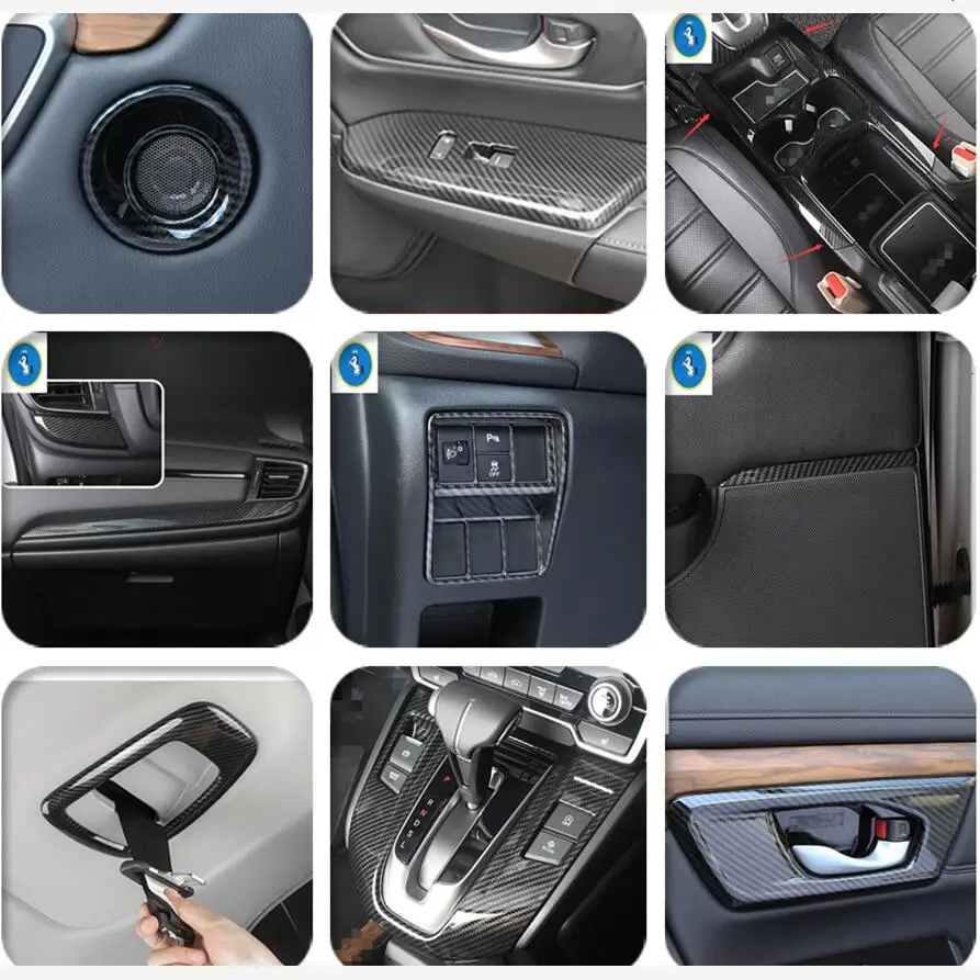 

Lift Button Gear Dashboard Air Lights Control Panel Cover Trim For Honda CRV CR-V 2017 - 2020 Accessories Interior Carbon Fiber