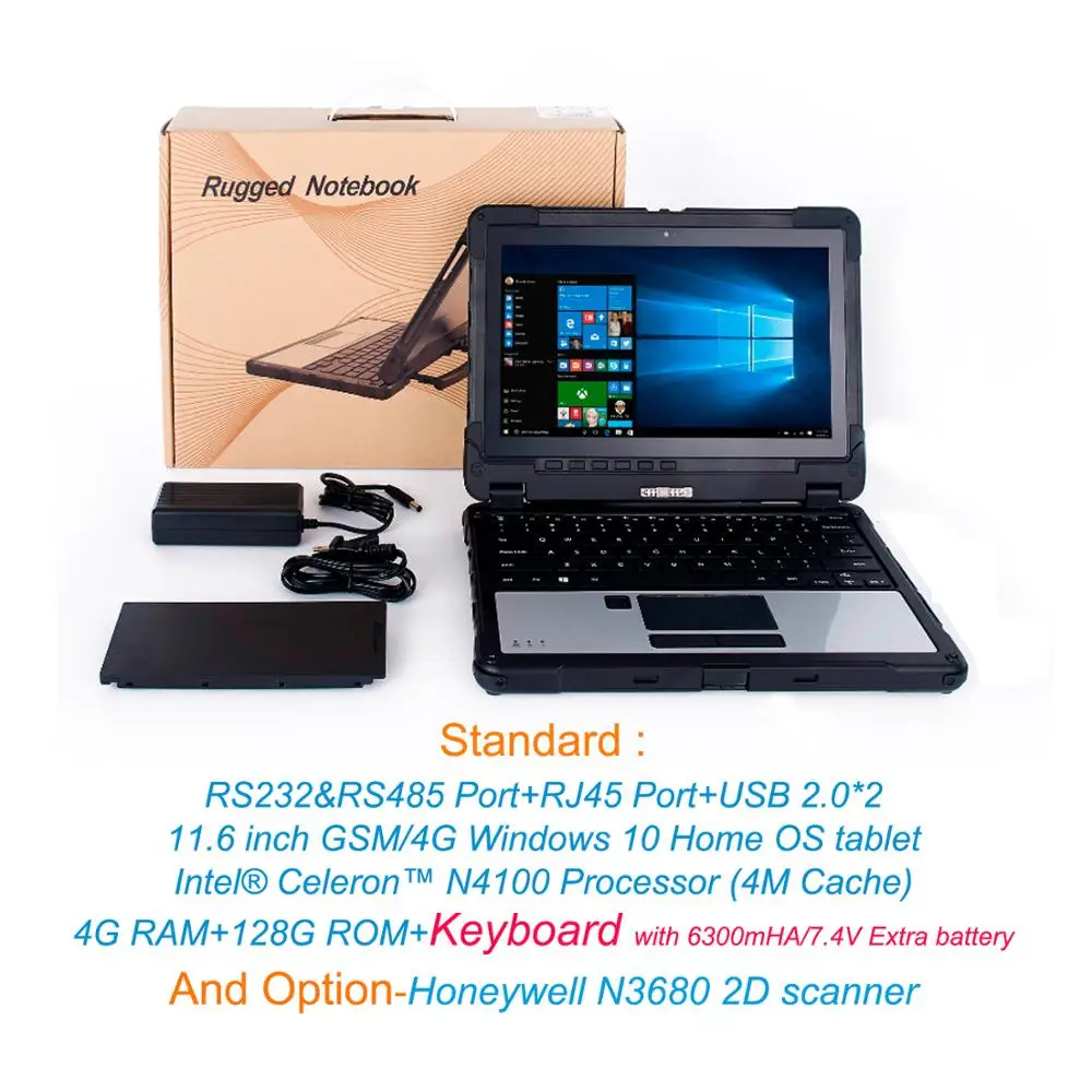 Keyboard 2D 4G LTE Intel ноутбук Win10 домашний прочный планшетный ПК ips 1920*1080 4G+ 128G хорошая видимость на солнце пленка продвижение планшета - Цвет: Keyboard 2D