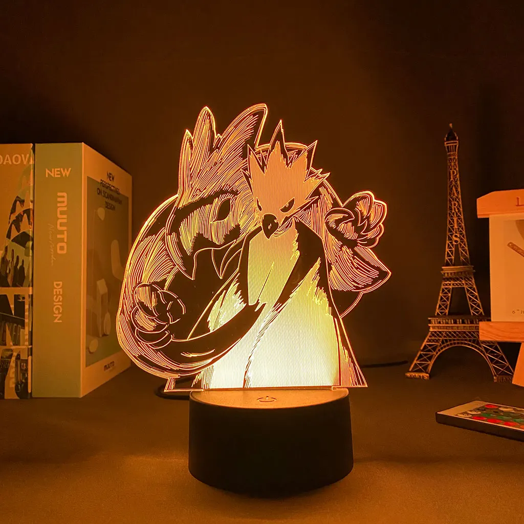 3D Ночной светильник с героями из мультфильма Мой герой Fumikage Tokoyami светодиодный