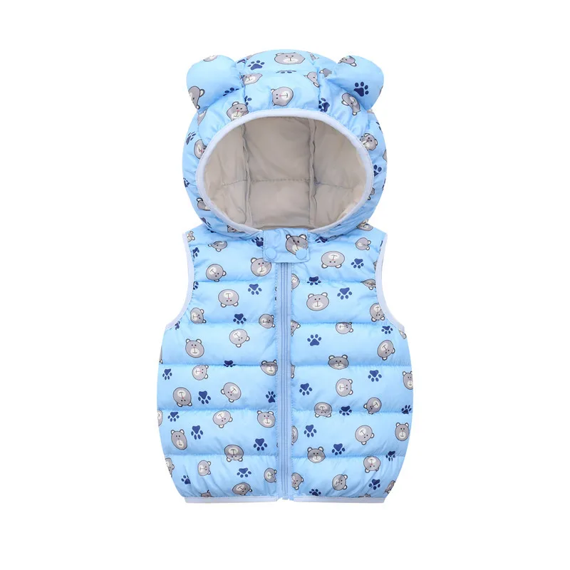 Autumn Children Warm Down Vest Baby Thicken Waistcoat Kids Outerwear Winter Vest Clothing Boys Girls Hooded Jackets