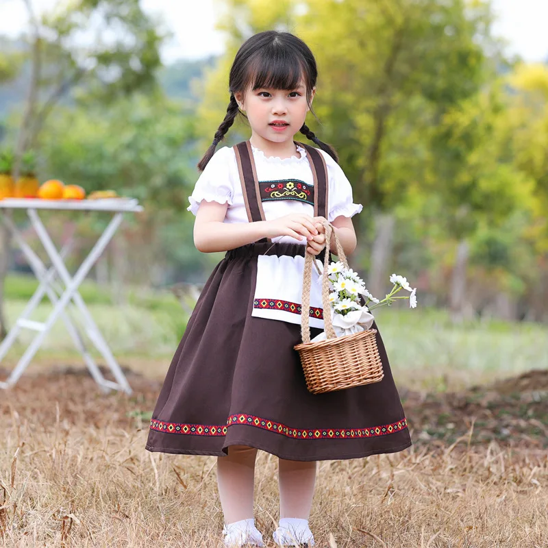 

Баварская Вечеринка Дети пивная горничная костюм для косплея Немецкий Октоберфест таверна пивное платье для девочек