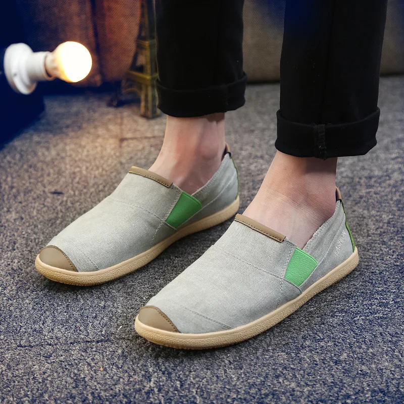 

2017 New Style Spring And Summer Mixed Colors Washing Canvas Shoes Men Canvas Casual Shoes Retro Canvas Foot Covering Loafers