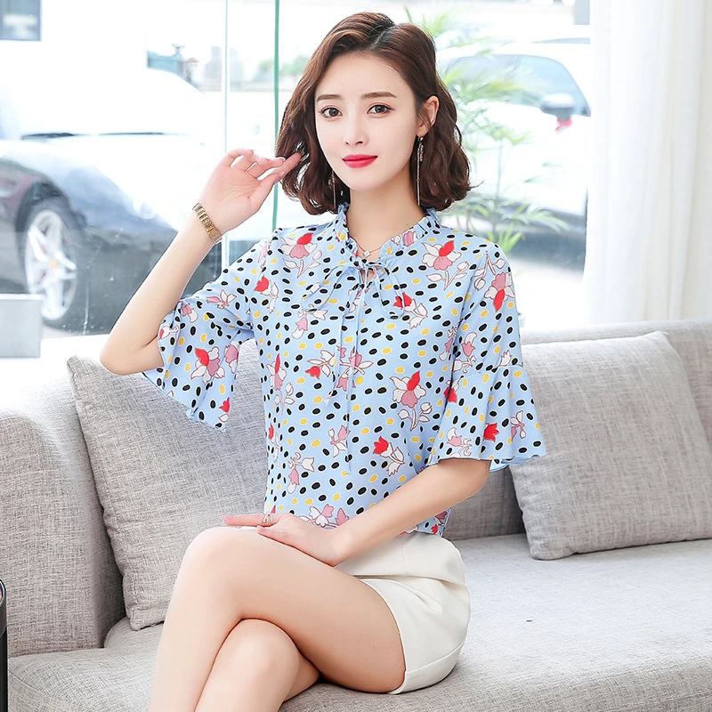 Moda Coreana de gasa blusas mujeres dama camisa y blusa verano manga de grande XXXL/5XL Mujer Tops blusas|Blusas y camisas| - AliExpress