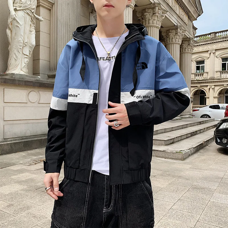 

2019 Early Autumn New Style Men Hooded Wind Coat Handsome Sports Autumn Clothing Jacket Gown Young