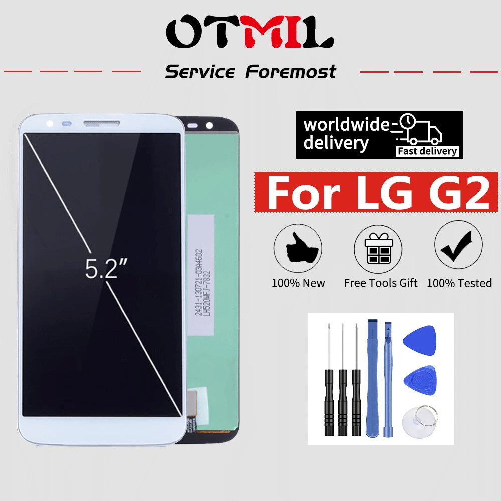 5 2 ''OTMIL lcd для LG G2 дисплей сенсорный экран с рамкой Дисплей D800 D801 D802 D805 D803 VS980 F320