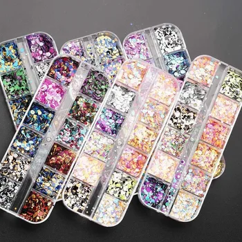 

LEARNEVER 1 Box Rhinestones Decorations Multi Size Art DIY Glass Nail Colors 3D Manicure Bling Rhinestones Nail Decoration J1A4