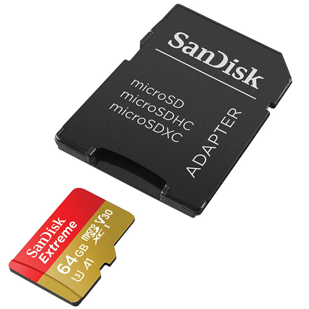 Карта памяти SanDisk Extreme Micro SD карта 32 Гб 64 Гб 128 ГБ 256 ГБ UHS-I C10 U3 V30 A2 MicroSDHC/Micro SDXC Flash TF карта класс 10