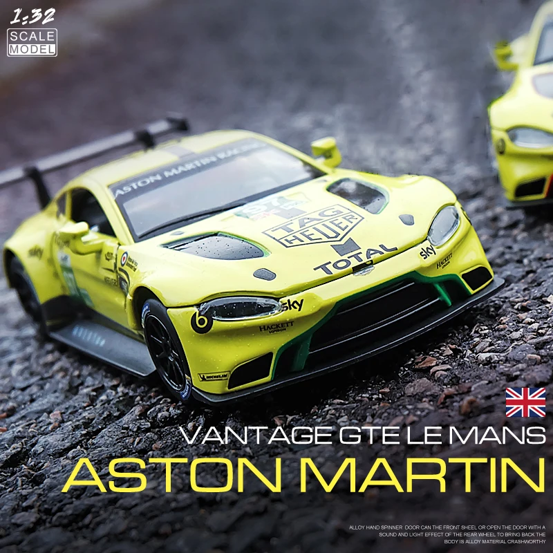 Модель автомобиля Aston Martin GTE в масштабе 1:32 игрушка из литого металла гоночного