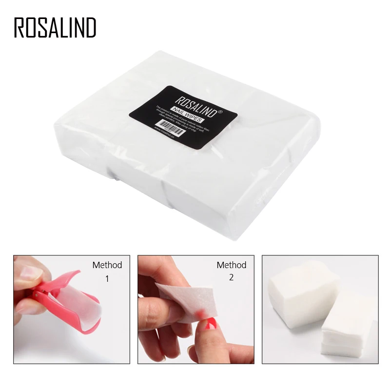 ROSALIND 900 шт./лот салфетки для снятия лака ногтей хлопок без ворса инструмент