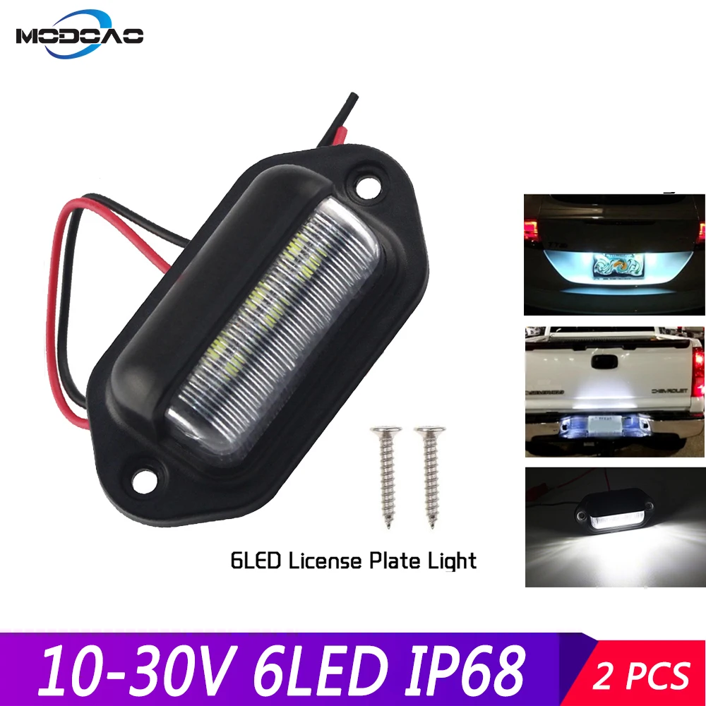 

12V 6LED License Plate Light Tail Lights Step Lamp Truck Number Plate Boats Motorcycle Automotive Universal Trailer Lamps