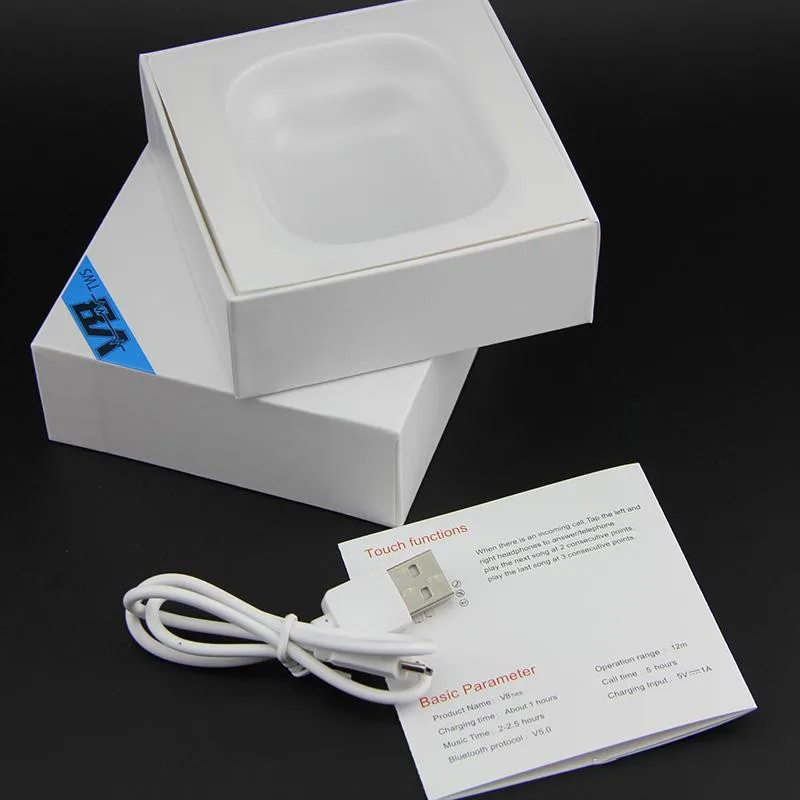 10 шт./лот V8 TWS bluetooth-гарнитура с окном Pop-ups Беспроводные Bluetooth 5,0 сенсорные наушники PK i10 i12 наушники для iPhone