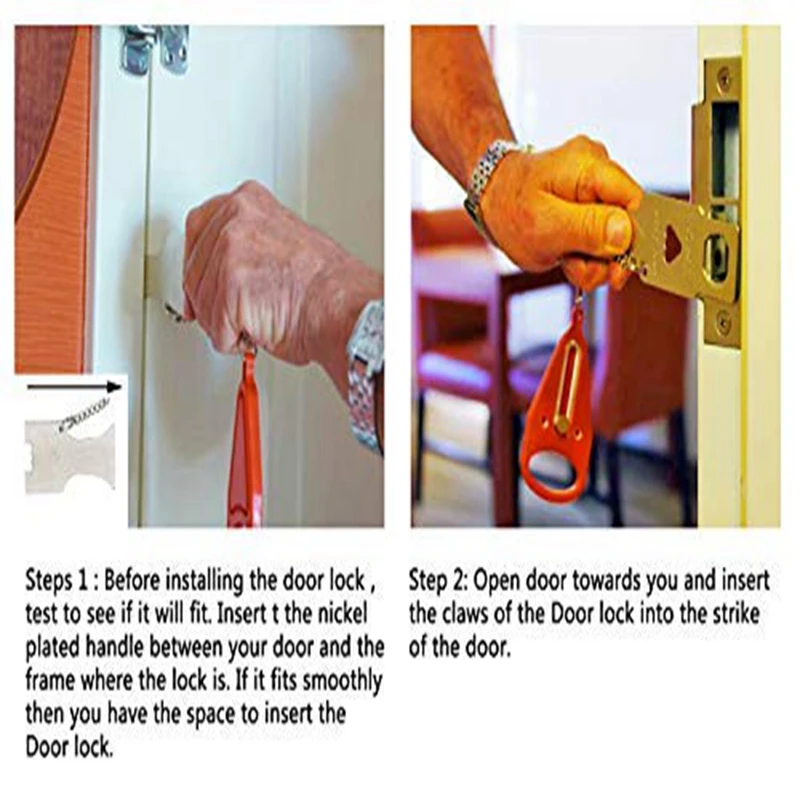 Portable Door Lock Safety Latch Metal Lock Home Room Hotel Anti Theft Security Travel Accommodation Door Stopper
