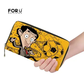 

FORUDESIGNS Fuuny Mr.Bean Pattern PU Leather Wallet For Women/Girls Yellow Money C