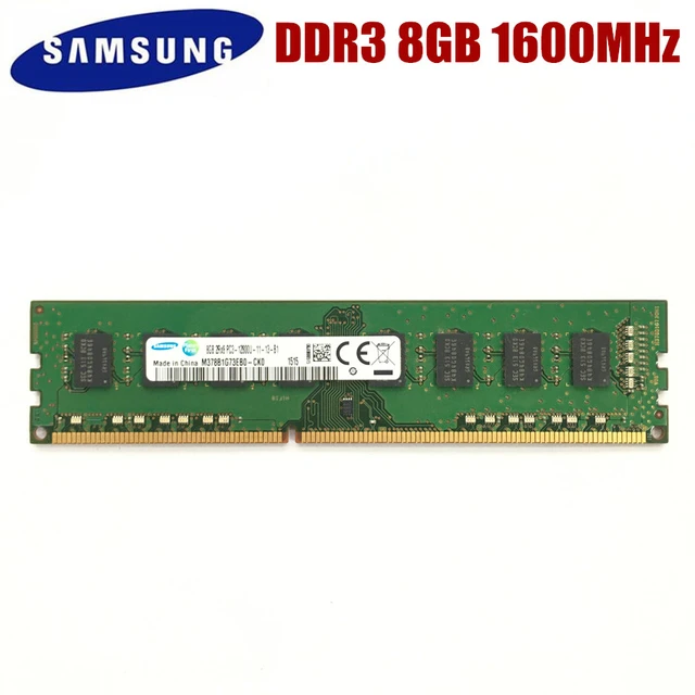 Samsung 8GB DDR3 PC3 PC3L 12800U DDR3 1600MHZ Desktop RAM Desktop memory  8GB PC3 PC3L 12800U DDR3 1600 MHZ