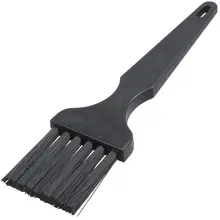 Black 4 x 4cm Plastic Flat Handle Anti Static ESD Brush