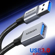 Ugreen-Cable de extensión USB 3,0, Cable de datos macho a hembra, extensor USB 3,0 para PC, TV, Cable de extensión USB