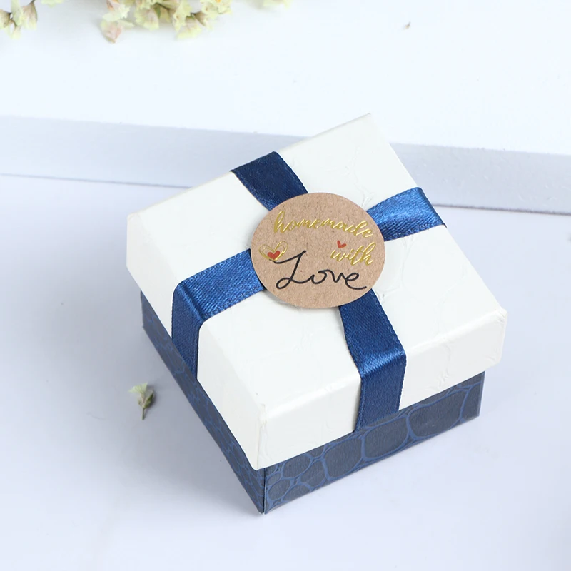 500pcs 1 Inch Round Kraft Handmade with Love Stickers thank you stickers decor